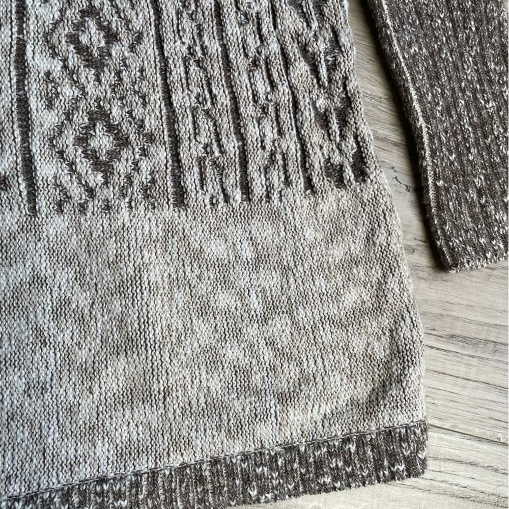 Peruvian Connection Ojito Pima Cotton Swoncho Boxy Cut Brown/Cream SZ XS/S - Picture 5 of 12